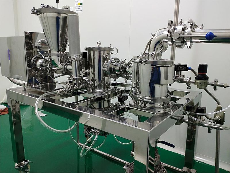 Molino de chorro tres en uno utilizado en el laboratorio de Shanghai BASF 